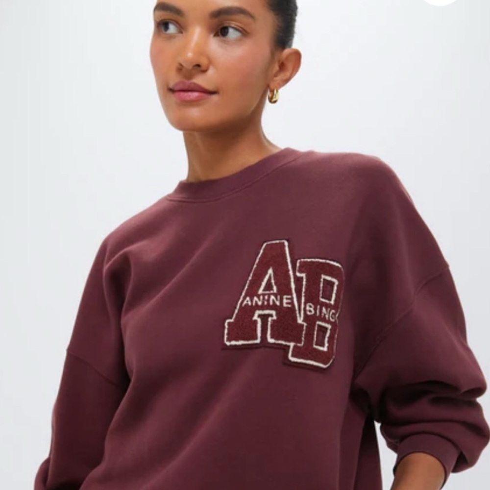 BRAND NEW ANINE BING - MILES OVERSIZED SWEATSHIRT LETTERMAN size S
